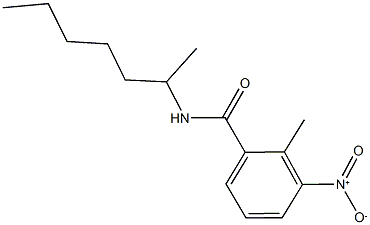 3-nitro-2-methyl-N-(1-methylhexyl)benzamide Structure