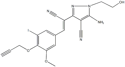 5-amino-3-{1-cyano-2-[3-iodo-5-methoxy-4-(2-propynyloxy)phenyl]vinyl}-1-(2-hydroxyethyl)-1H-pyrazole-4-carbonitrile