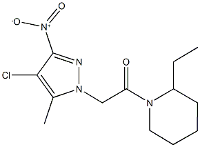 1-({4-chloro-3-nitro-5-methyl-1H-pyrazol-1-yl}acetyl)-2-ethylpiperidine