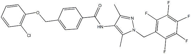 4-[(2-chlorophenoxy)methyl]-N-[3,5-dimethyl-1-(2,3,4,5,6-pentafluorobenzyl)-1H-pyrazol-4-yl]benzamide