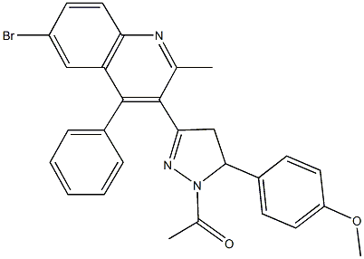 3-{1-acetyl-5-[4-(methyloxy)phenyl]-4,5-dihydro-1H-pyrazol-3-yl}-6-bromo-2-methyl-4-phenylquinoline