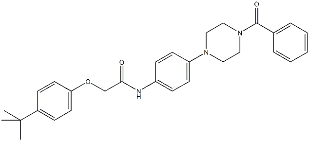 N-[4-(4-benzoyl-1-piperazinyl)phenyl]-2-(4-tert-butylphenoxy)acetamide Struktur