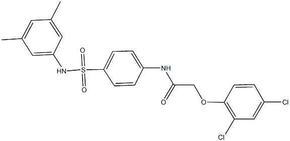 2-(2,4-dichlorophenoxy)-N-{4-[(3,5-dimethylanilino)sulfonyl]phenyl}acetamide 化学構造式