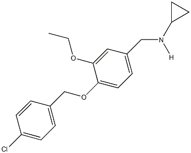 N-{4-[(4-chlorobenzyl)oxy]-3-ethoxybenzyl}-N-cyclopropylamine,,结构式