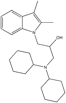 1-(dicyclohexylamino)-3-(2,3-dimethyl-1H-indol-1-yl)-2-propanol,,结构式