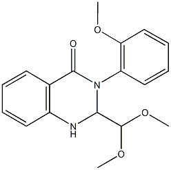 2-(dimethoxymethyl)-3-(2-methoxyphenyl)-2,3-dihydro-4(1H)-quinazolinone Structure