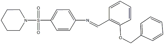 N-[2-(benzyloxy)benzylidene]-N-[4-(1-piperidinylsulfonyl)phenyl]amine Struktur