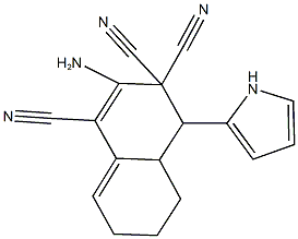 2-amino-4-(1H-pyrrol-2-yl)-4a,5,6,7-tetrahydronaphthalene-1,3,3(4H)-tricarbonitrile Structure