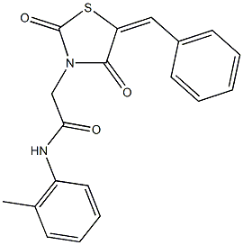 2-(5-benzylidene-2,4-dioxo-1,3-thiazolidin-3-yl)-N-(2-methylphenyl)acetamide Structure