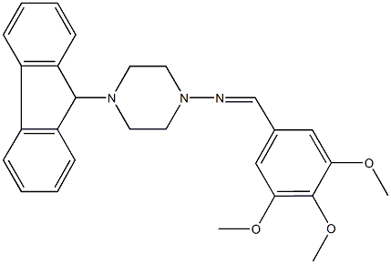 4-(9H-fluoren-9-yl)-N-(3,4,5-trimethoxybenzylidene)-1-piperazinamine 结构式