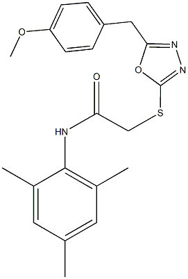 N-mesityl-2-{[5-(4-methoxybenzyl)-1,3,4-oxadiazol-2-yl]sulfanyl}acetamide Structure