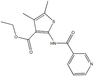 ethyl 4,5-dimethyl-2-[(3-pyridinylcarbonyl)amino]-3-thiophenecarboxylate Structure