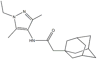 2-(1-adamantyl)-N-(1-ethyl-3,5-dimethyl-1H-pyrazol-4-yl)acetamide Structure