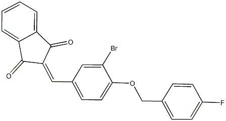 2-{3-bromo-4-[(4-fluorobenzyl)oxy]benzylidene}-1H-indene-1,3(2H)-dione Struktur
