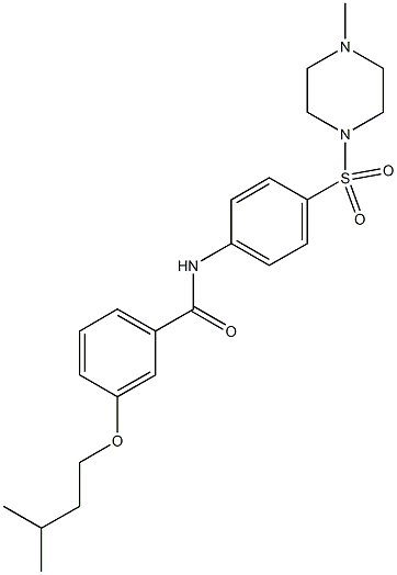 3-(isopentyloxy)-N-{4-[(4-methyl-1-piperazinyl)sulfonyl]phenyl}benzamide 化学構造式