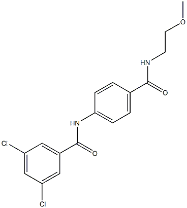 3,5-dichloro-N-(4-{[(2-methoxyethyl)amino]carbonyl}phenyl)benzamide Struktur