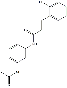 N-[3-(acetylamino)phenyl]-3-(2-chlorophenyl)propanamide 化学構造式