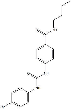 N-butyl-4-{[(4-chloroanilino)carbonyl]amino}benzamide 化学構造式