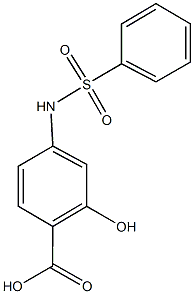 2-hydroxy-4-[(phenylsulfonyl)amino]benzoic acid 化学構造式