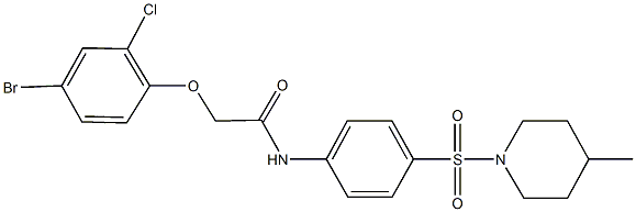 2-(4-bromo-2-chlorophenoxy)-N-{4-[(4-methylpiperidin-1-yl)sulfonyl]phenyl}acetamide Structure