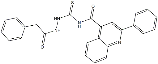 2-phenyl-N-{[2-(phenylacetyl)hydrazino]carbothioyl}-4-quinolinecarboxamide 结构式