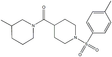 3-methyl-1-({1-[(4-methylphenyl)sulfonyl]-4-piperidinyl}carbonyl)piperidine,,结构式