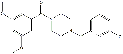 1-(3-chlorobenzyl)-4-(3,5-dimethoxybenzoyl)piperazine Structure