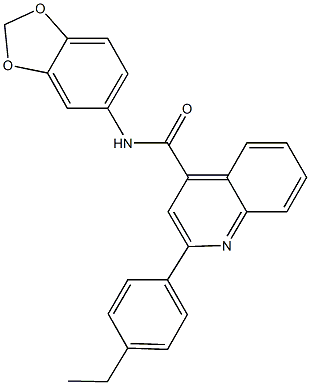 N-(1,3-benzodioxol-5-yl)-2-(4-ethylphenyl)-4-quinolinecarboxamide Struktur