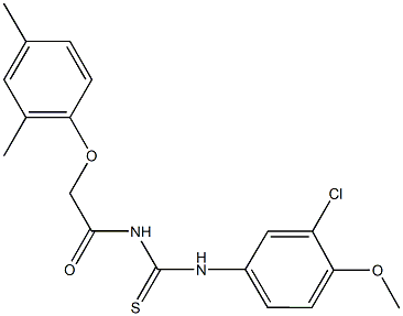 N-(3-chloro-4-methoxyphenyl)-N'-[(2,4-dimethylphenoxy)acetyl]thiourea Struktur