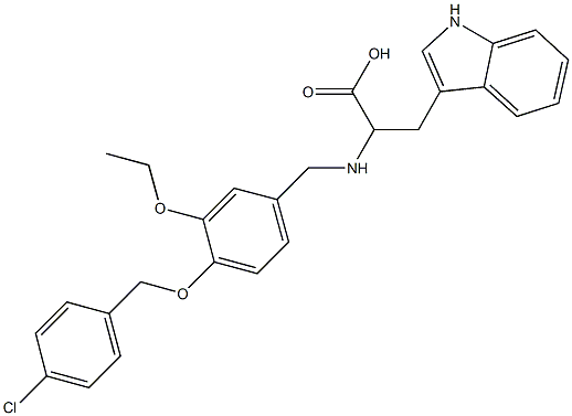 N-{4-[(4-chlorobenzyl)oxy]-3-ethoxybenzyl}tryptophan Struktur