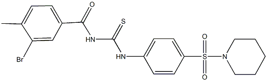 N-(3-bromo-4-methylbenzoyl)-N'-[4-(piperidin-1-ylsulfonyl)phenyl]thiourea Structure