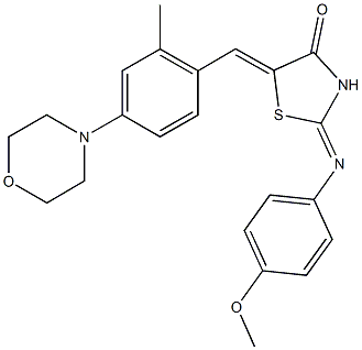 2-[(4-methoxyphenyl)imino]-5-[2-methyl-4-(4-morpholinyl)benzylidene]-1,3-thiazolidin-4-one