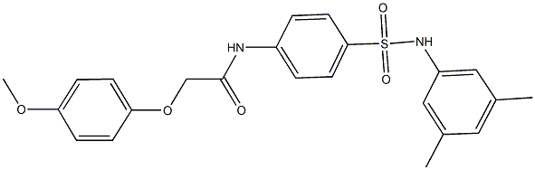 N-{4-[(3,5-dimethylanilino)sulfonyl]phenyl}-2-(4-methoxyphenoxy)acetamide 化学構造式