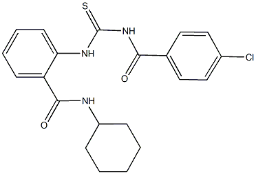 2-({[(4-chlorobenzoyl)amino]carbothioyl}amino)-N-cyclohexylbenzamide,,结构式