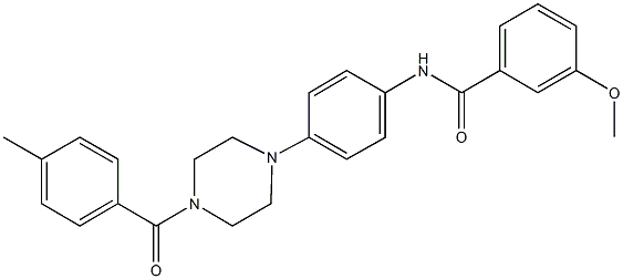 3-methoxy-N-{4-[4-(4-methylbenzoyl)-1-piperazinyl]phenyl}benzamide Struktur