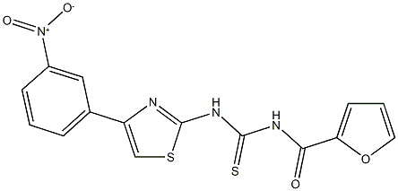 N-(2-furoyl)-N'-(4-{3-nitrophenyl}-1,3-thiazol-2-yl)thiourea 结构式