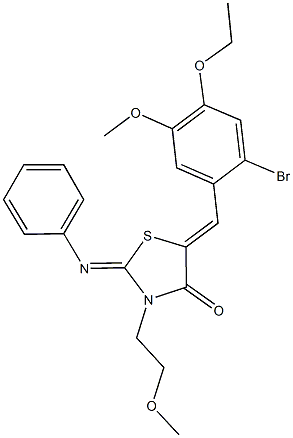 5-(2-bromo-4-ethoxy-5-methoxybenzylidene)-3-(2-methoxyethyl)-2-(phenylimino)-1,3-thiazolidin-4-one