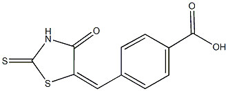 4-[(4-oxo-2-thioxo-1,3-thiazolidin-5-ylidene)methyl]benzoic acid 化学構造式