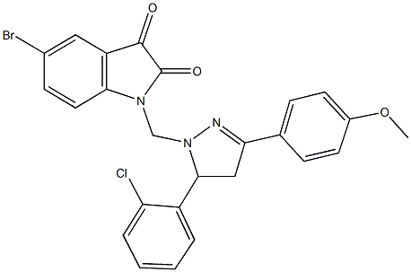 5-bromo-1-{[5-(2-chlorophenyl)-3-(4-methoxyphenyl)-4,5-dihydro-1H-pyrazol-1-yl]methyl}-1H-indole-2,3-dione Structure