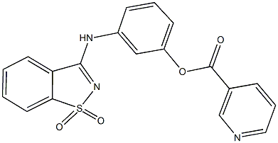 3-[(1,1-dioxido-1,2-benzisothiazol-3-yl)amino]phenyl nicotinate Structure