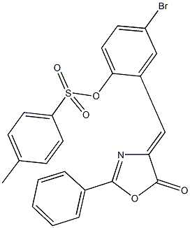 4-bromo-2-[(5-oxo-2-phenyl-1,3-oxazol-4(5H)-ylidene)methyl]phenyl 4-methylbenzenesulfonate Structure