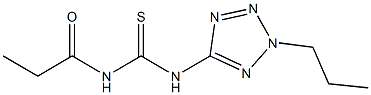 N-propionyl-N'-(2-propyl-2H-tetraazol-5-yl)thiourea Struktur