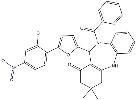 10-benzoyl-11-(5-{2-chloro-4-nitrophenyl}-2-furyl)-3,3-dimethyl-2,3,4,5,10,11-hexahydro-1H-dibenzo[b,e][1,4]diazepin-1-one