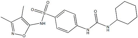 4-{[(cyclohexylamino)carbonyl]amino}-N-(3,4-dimethyl-5-isoxazolyl)benzenesulfonamide Structure