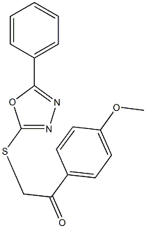 1-(4-methoxyphenyl)-2-[(5-phenyl-1,3,4-oxadiazol-2-yl)thio]ethanone Struktur