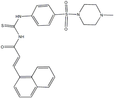 N-{4-[(4-methyl-1-piperazinyl)sulfonyl]phenyl}-N'-[3-(1-naphthyl)acryloyl]thiourea,,结构式