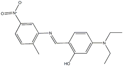 5-(diethylamino)-2-[({5-nitro-2-methylphenyl}imino)methyl]phenol,,结构式