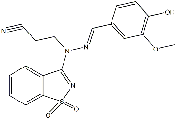 3-[1-(1,1-dioxido-1,2-benzisothiazol-3-yl)-2-(4-hydroxy-3-methoxybenzylidene)hydrazino]propanenitrile