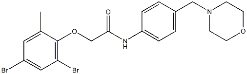 2-(2,4-dibromo-6-methylphenoxy)-N-[4-(4-morpholinylmethyl)phenyl]acetamide Structure