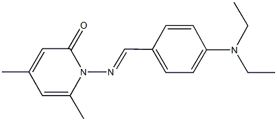1-{[4-(diethylamino)benzylidene]amino}-4,6-dimethyl-2(1H)-pyridinone,,结构式